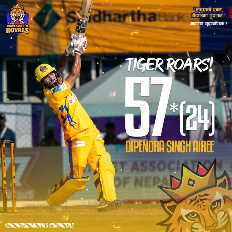 एनपीएलमा सबैभन्दा छिटो अर्धशतक पूरा गर्ने खेलाडी बने दीपेन्द्रसिंह ऐरी