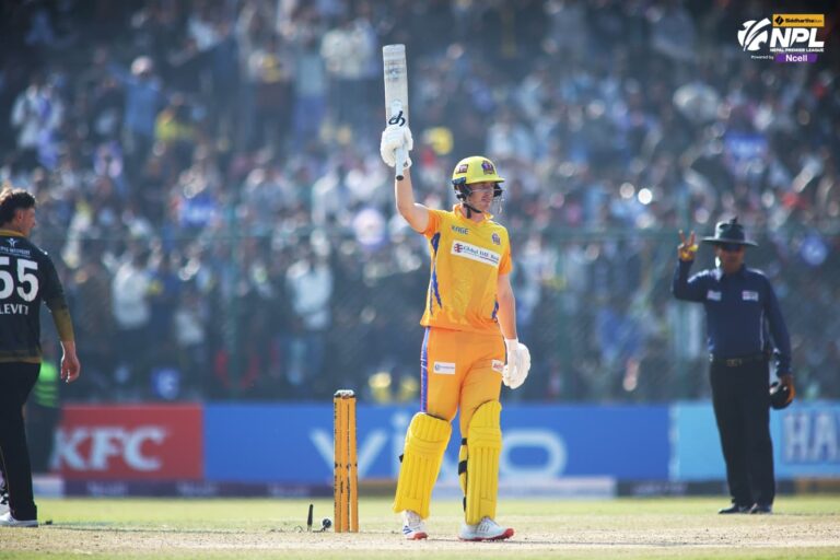 सुदूरपश्चिमले दियो काठमाडौंलाई १६८ रनको लक्ष्य, म्याकमुलेनको अर्धशतक