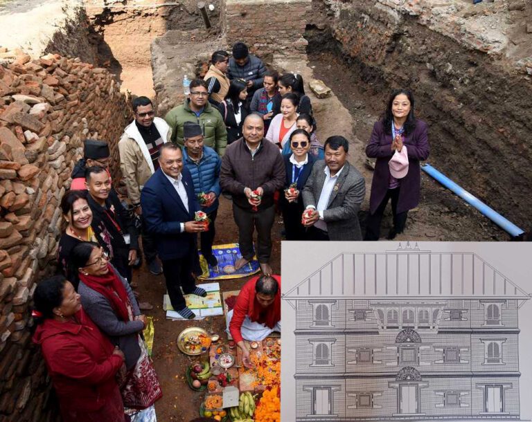 नित्यनाथ सत्तलको पुनर्निर्माण सुरू, गगनले गरे शिलान्यास