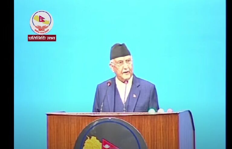 थाइल्याण्ड भ्रमणबारे सदनलाई जानकारी दिँदै प्रधानमन्त्री ओली