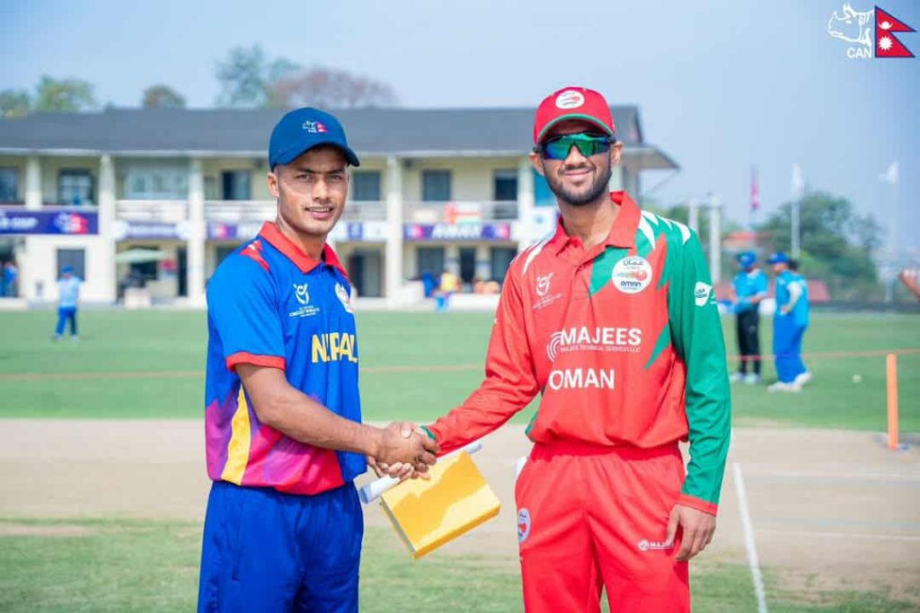 नेपालले टस जितेर ओमानविरुद्ध बलिङ गर्दै
