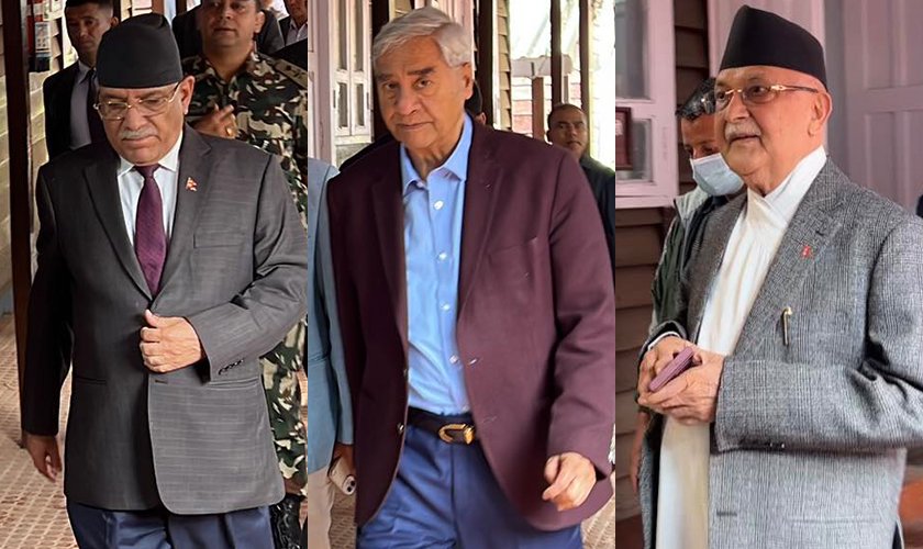 प्रधानमन्त्री ओली, देउवा, प्रचण्डबिच भेटवार्ता हुँदै