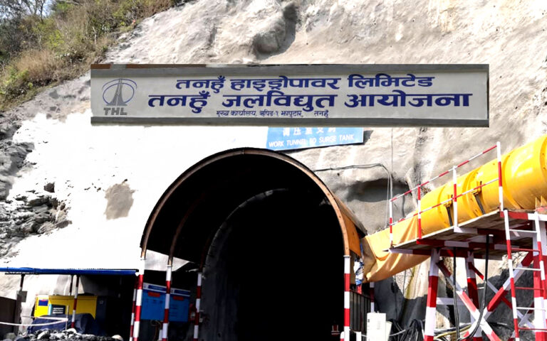 तनहुँ जलविद्युत् आयोजनाको मुख्य बाँध निर्माण हुँदै